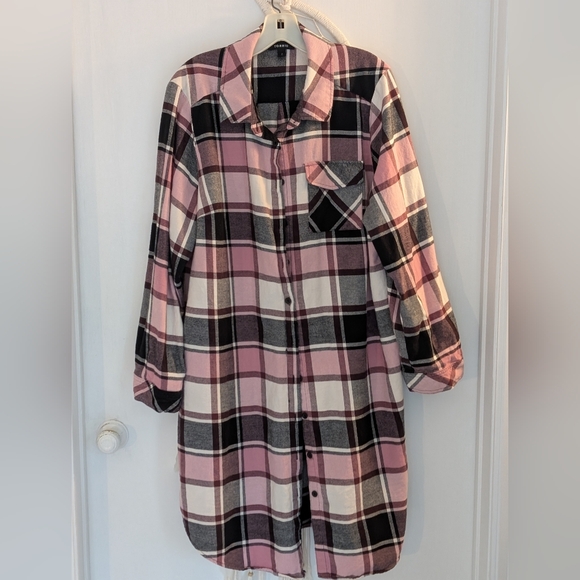torrid Tops - Torrid Long Flannel Button Up Shirt